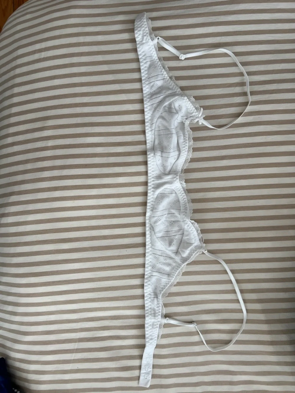 Delicate White Eyelet Unlined Bralette - Picture 1 of 3